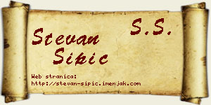 Stevan Šipić vizit kartica